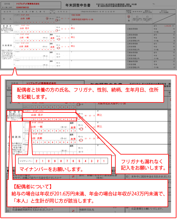 扶養申告書の記載方法動画用4